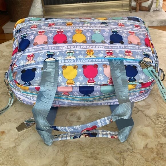 NWT Harajuko Lovers Eskimo Kisses Cross Body Nylon Printed Satchel Travel Bag - Picture 7 of 16